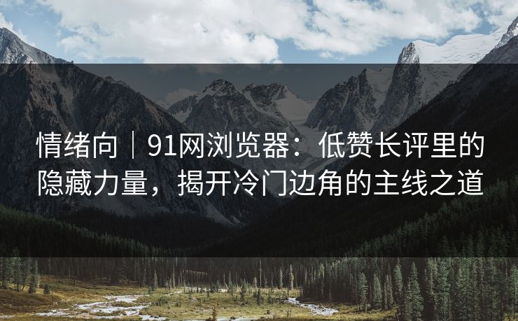 情绪向｜91网浏览器：低赞长评里的隐藏力量，揭开冷门边角的主线之道