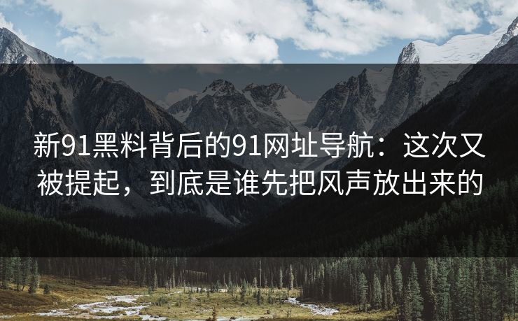 详细阅读:新91黑料背后的91网址导航:这次又被提起,到底是谁先把风声放出来的 新91黑料背后的91网址导航:这次又被提起,到底是谁先把风声放出来的